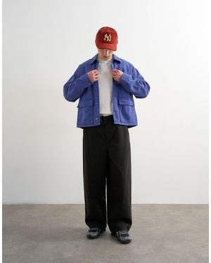 TOPMAN baggy Fit Herringbone Pants - Blue