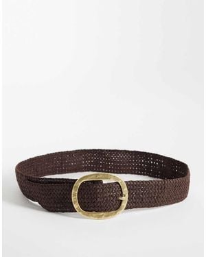Mango Raffia Belt - Brown