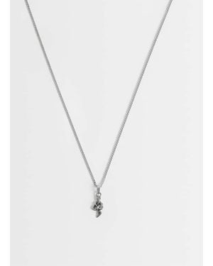 ASOS Waterproof Stainless Steel Snake Pendant Necklace - White