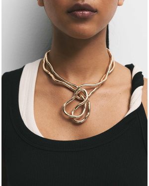 Pull&Bear – metallic-halskette - Schwarz