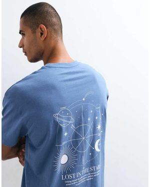 Threadbare Relaxed-Fit T-Shirt Met Rugprint Lost - Blauw
