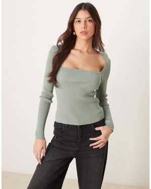 Abercrombie & Fitch – transparentes, mehrlagiges t-shirt - Grau