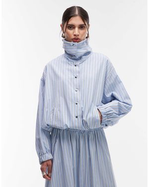 ASOS Collared Button Up Shirt Jacket - Blue