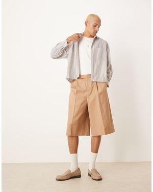 ASOS Smart Oversized Bermuda Shorts - Natural