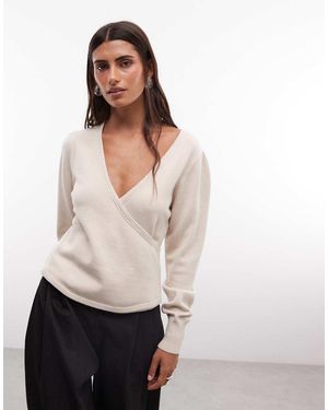French Connection V Neck Crossover Jumper - White