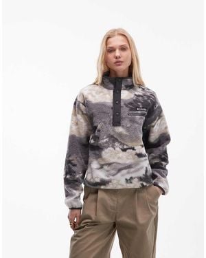 Columbia Helvetia Ii Printed Cropped Half Snap Fleece - Grey