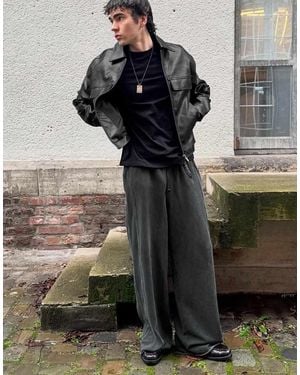 Bershka Super Baggy Trousers - Grey