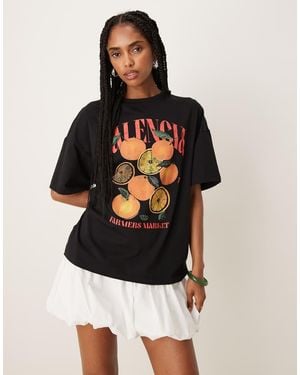 ASOS T-Shirt Mini Dress With Bubble Hem With Graphic Print - Multicolour
