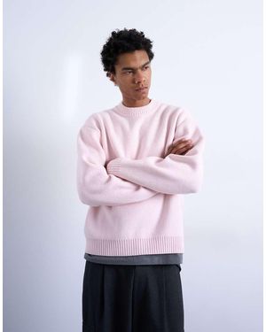 TOPMAN Ruimvallende Gebreide Trui Met Ronde Hals - Roze
