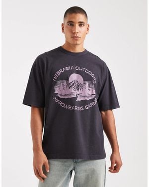 ASOS Heavyweight Oversized T-shirt With City Graphic - Gray