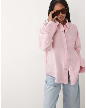 ARKET Camisa De Lino Y Algodón Puro - Rosa