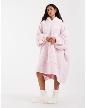 Loungeable Cozy Snow Tipped Super Soft snuggle Hoodie Robe - Pink