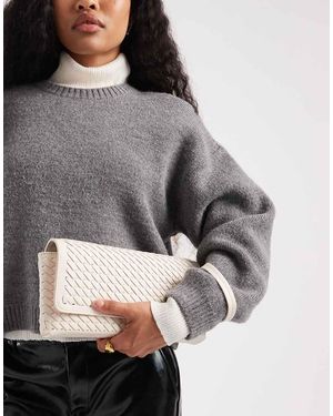 Glamorous Geweven Clutch Tas - Grijs