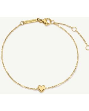 D.Louise Waterproof Bridal Dainty Mini Heart Bracelet – Tarnish-Free - Natural