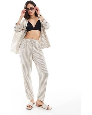 Vero Moda Mix And Match Linen Touch Tapered Trouser Co-ord - White