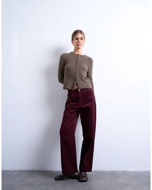 TOPSHOP Cord Slouchy Low Slung Trouser - Purple