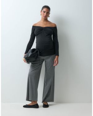 Mama.licious Mamalicious umstands-jerseyhose mit weitem bein und über-dem-bauch-bund - Grau