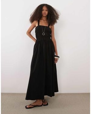 ASOS Cami With Gathered Tiers Maxi Dress - Black