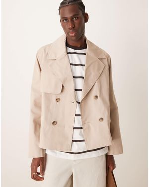 ASOS Cropped Trench Coat - Natural