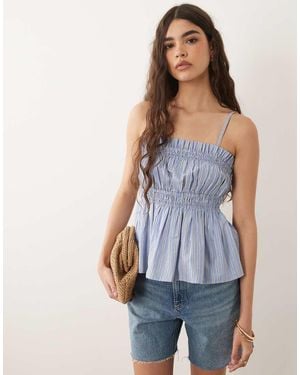 New Look Stripe Bandeau Top - Blue