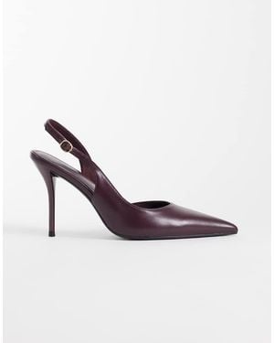 ASOS Polo Slingback Stiletto High Heel Shoes - Red