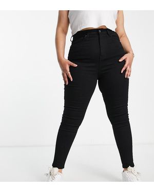 Don't Think Twice Dtt Plus Ellie High Waisted Skinny Jeans - Black