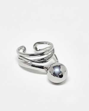 ASOS Anillo De Banda Con Charm Esférico De - Metálico
