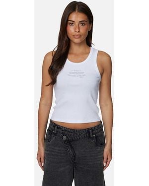 Good For Nothing Ribbed Vest Top - White