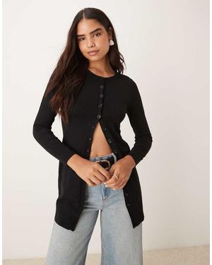 Glamorous Long Line Cardigan - Black