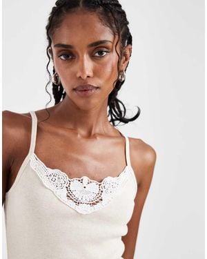 Hollister Lace V Neck Front Cami - White