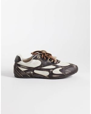 Bronx Myr-aa - baskets - marron foncé délavé et cassé - Blanc