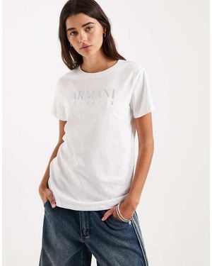 ARMANI EXCHANGE Diamante Logo T-shirt - White