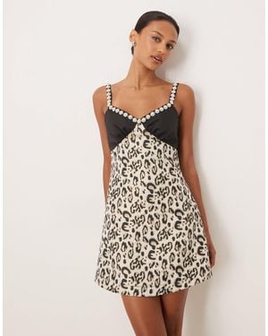 Sister Jane Dream Twee Leopard Mini Dress - White