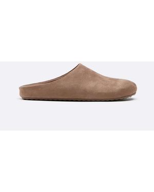 Stradivarius Leather Effect Clogs - Brown