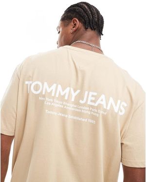 Tommy Hilfiger T-Shirt Con Stampa Lineare Classica Sul Retro - Neutro