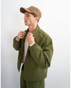 TOPMAN Oversize-fit harrington-jacke aus nylon-ripstop - Grün