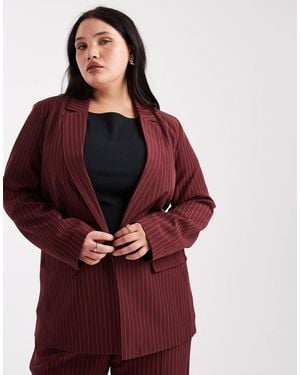 Pieces Plus Pieces Curve Tailo Blazer Co-ord - Red
