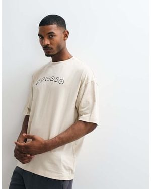 ASOS Oversized T-shirt With Studio Graphic - Natural