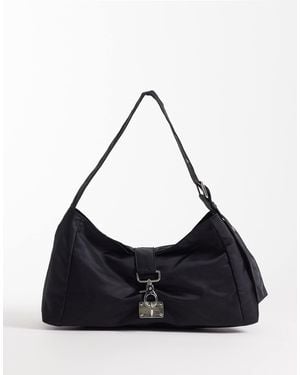 Weekday Small Shoulder Bag With Buckle Closure Detail - Black