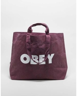 Obey Pigment Dyed Tote Bag - Purple