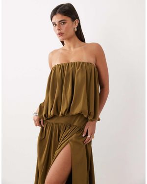 ASOS Bubble Bandeau Full Skirt Maxi Dress - Green