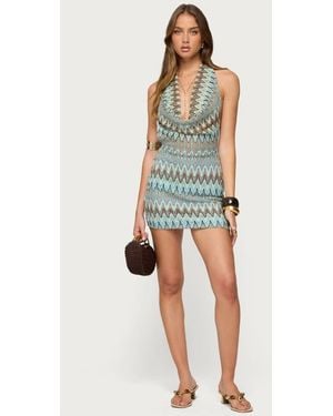Edikted Ziggy Striped Backless Knit Mini Dress - Multicolour