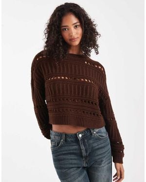 Miss Selfridge Maglione Color Cioccolato Testurizzato - Marrone