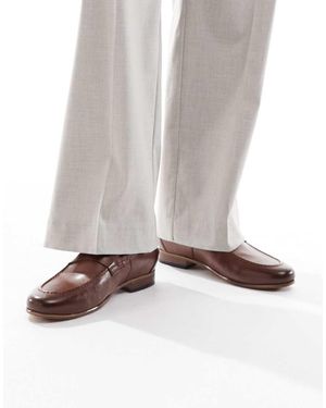 ASOS Mocassini Marroni Con Suola Naturale - Bianco