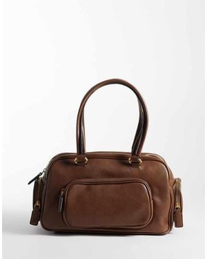 Mango Borsa Bowling - Marrone