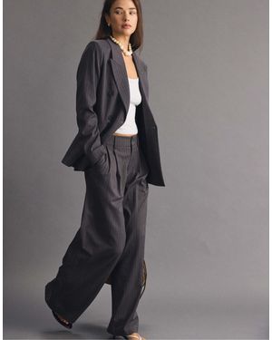 Stradivarius Tall gestreifte wide-leg-hose - Grau