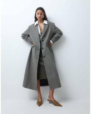 Aria Cove Oversized Blazer Maxi Coat - Gray