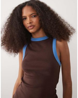 ASOS Gelaagde Top Met Korte Mouwen - Bruin
