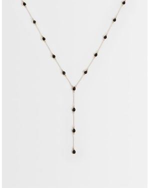 ASOS Collar Largo Tipo Lariat Con Detalle De Varias Piedras En Tono - Azul