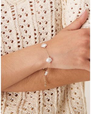 ASOS Armband Met Imitatieparels En Schelpen - Bruin